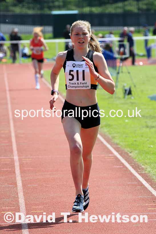 Womens Under-17s 3000 metres, 2023 North Eastern Track and Field Champs., Middlesbrough Sports Village, Middlesbrough. Photo: David T. Hewitson/Sports for All Pics